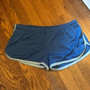 Champion retro athletic shorts in blue and baby blue.